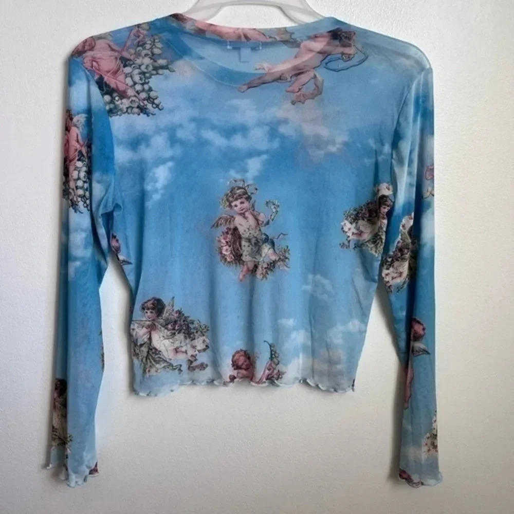 Fashion Nova Fell From Heaven Top Mesh Top |‎ Size Large - Picture 3 of 6